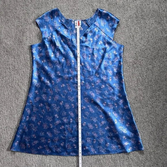 Vintage Disney Store Blue Winnie The Pooh Satin PJ Slip Dress‎ Large - Picture 8 of 9